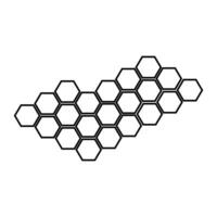 Honeycomb icon. Simple illustration of honeycomb vector icon for web. Honeycomb hexagon isolated on white background. hexagon pattern look like honeycomb
