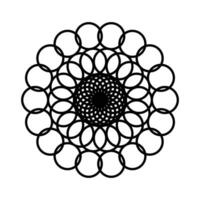 monochrome contour with circular pattern of geometric shapes vector illustration. Abstract design element. Religious Element design ornament. Art design pattern