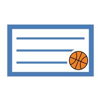 un vacío marcos para fotos con baloncesto pelota. identidad pegatina en un blanco antecedentes. vector ilustración. etiqueta nombre pegatina diseño. imprimible modelo pegatina nombre para tu libro