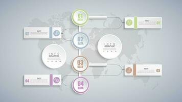 infografía diseño con paso y opciones vector