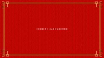 Vector illustration of a Chinese frame background in red and gold colors