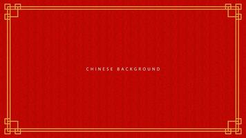 Vector illustration of a Chinese frame background in red and gold colors