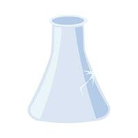 Flat Glass Waste Broken Laboratory Flask Icon vector