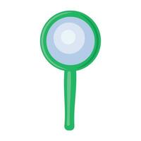 Flat Glass Waste Broken Magnifying Glass Icon vector