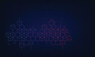 Abstract geometric background with isometric digital blocks. Blockchain concept and modern technology vector