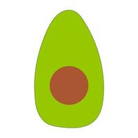 Fresh avocado fruit isolated on white background, flat design vector illustration