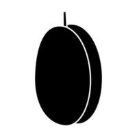 Plum black silhouette isolated on white background. Minimal flat design vector illustration.