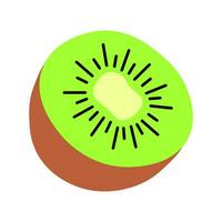 Fresh kiwi fruit isolated on white background, flat design vector illustration