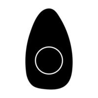 Avocado black silhouette isolated on white background. Minimal flat design vector illustration.