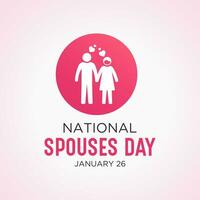 National Spouses Day, January 26. Vector illustration on the theme of Happy Spouse's Day. Holiday concept for banner, poster, card and background design.