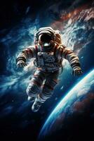 AI generated astronaut in space photo