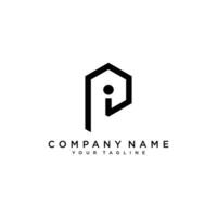 PI or IP logo design simple modern template. vector