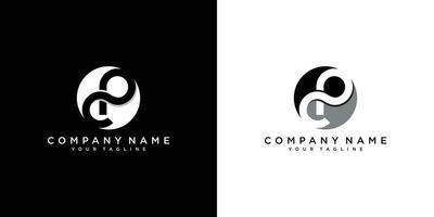 initial letter logo CP, PC, template logo design vector