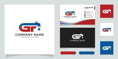 Logo GF Simple Creative Design, Vector illustration with business card design.