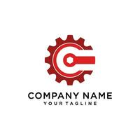 Initial C gear logo template vector