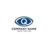 Eye Logo With Letter Q Initial Logo Template vector