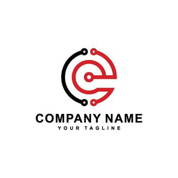 Logo design of CE or EC in vector for technology,electronics,digital,connection.