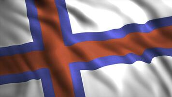 Background with waving flag of country. Motion. Beautiful 3d flag fluttering in wind. Animation with 3d flag of Faroe Islands photo