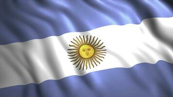 animación con ondulación bandera de país. movimiento. antecedentes con hermosa bandera Moviente en viento. ondulación 3d bandera de argentina foto