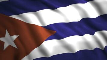 Animation with waving flag of country. Motion. Background with beautiful flag moving in wind. Waving 3d flag of Cuba photo