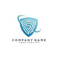 security logo technology for your company, shield logo for security data vector