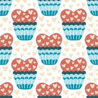 Sweet cakes with cream seamless pattern vector