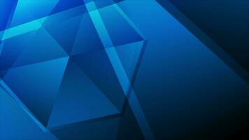 Dark blue abstract tech polygonal motion background video