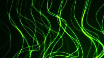 Abstract futuristic bright green neon flowing wavy motion background video