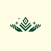 moderno sencillo Orando manos logo diseño vector