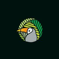 para co tucán pájaro logo diseño. cautivo pájaro icono. zoo logo vector