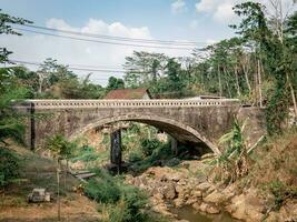 An ancient Dutch-made bridge in a residential area in the village photo