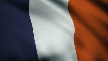 Francia bandera - bucle, ondulación, un hermosa terminar bucle bandera animación de Francia. completamente digital representación utilizando el oficial bandera diseño, lleno marco composición. un hermosa satín terminar bucle foto