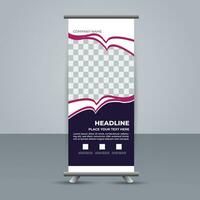 professional business roll up display standee template design vector