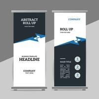 modern roll up banner template with abstract design vector