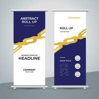 modern roll up banner template with abstract design vector