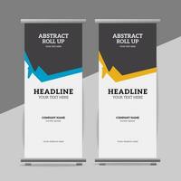 modern roll up banner template with abstract design vector