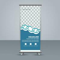 professional business roll up display standee template design vector