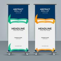 modern roll up banner template with abstract design vector