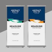 modern roll up banner template with abstract design vector