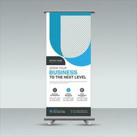 creative vector blue roll up banner design