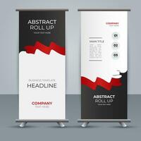 modern roll up banner template with abstract design vector