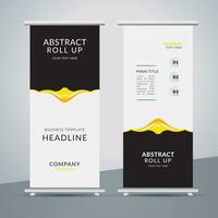 modern roll up banner template with abstract design vector