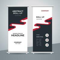 modern roll up banner template with abstract design vector