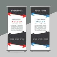 vector Roll up banner template with modern shapes