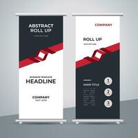 modern roll up banner template with abstract design vector