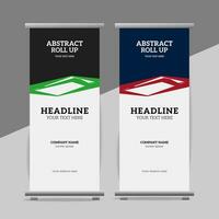 modern roll up banner template with abstract design vector