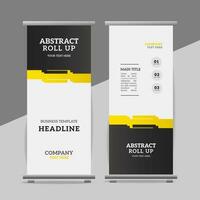 modern roll up banner template with abstract design vector