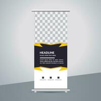 professional business roll up display standee template design vector