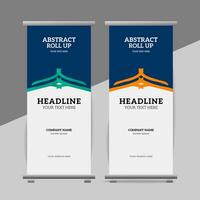 modern roll up banner template with abstract design vector