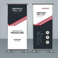 modern roll up banner template with abstract design vector